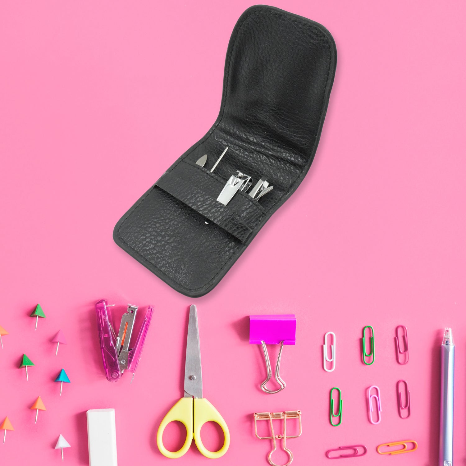 8464 6In1 Nail Clipper Kit Fingernail Clipper, Manicure Set, Stainless Steel Nail Cutter Set ,Manicure Tool, Nail Clippers Care Tools with Lightweight and Beautiful Travel Leather Case (6 Pc Set) 8464 6In1 Nail Clipper Kit Fingernail Clipper, Manicure Set, Stainless Steel Nail Cutter Set ,Manicure Tool, Nail Clippers Care Tools with Lightweight and Beautiful Travel Leather Case (6 Pc Set)